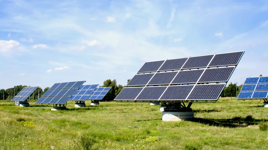 Solarpanele auf dem Feld